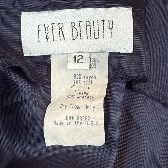 Vtg 90s Dark Romantic Dress Womens 12 Blue Velvet Burnout Cocktail Ethereal Goth - Picture 4 of 10